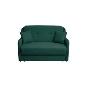 Canapea GALA extensibila, 2 locuri, cu arcuri si lada depozitare, verde inchis, 143x98x98 cm
