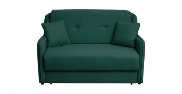 Canapea GALA extensibila, 2 locuri, cu arcuri si lada depozitare, verde inchis, 143x98x98 cm