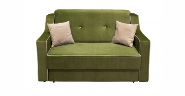 Canapea GENOVA 2L extensibila, 2 locuri, cu arcuri si lada depozitare, verde + bej, 155x100x100 cm