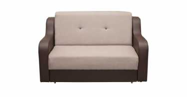 Canapea GINA extensibila, 2 locuri, cu arcuri si lada depozitare, maro inchis + maro deschis, 160x100x95 cm