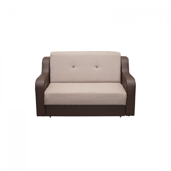 Canapea GINA extensibila, 2 locuri, cu arcuri si lada depozitare, maro inchis + maro deschis, 160x100x95 cm