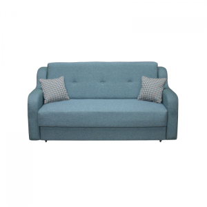 Canapea GINA XL extensibila, 3 locuri, cu arcuri si lada depozitare, albastru, 190x95x95 cm