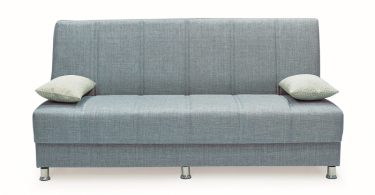 Canapea KING extensibila, 3 locuri, cu arcuri si lada depozitare, gri deschis, 180x87x88 cm
