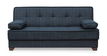 Canapea LEON II extensibila, 3 locuri, cu arcuri si lada depozitare, gri, 190x82x88 cm