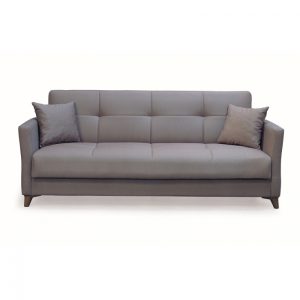 Canapea LOREN extensibila, 3 locuri, cu arcuri si lada depozitare, gri, 203x85x85 cm