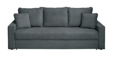 Canapea NICO II LUX extensibila, 3 locuri, cu arcuri si lada depozitare, gri inchis, 220x85x75 cm