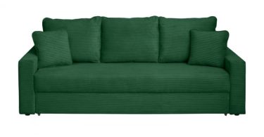Canapea NICO II LUX extensibila, 3 locuri, cu arcuri si lada depozitare, verde smarald, 220x85x75 cm