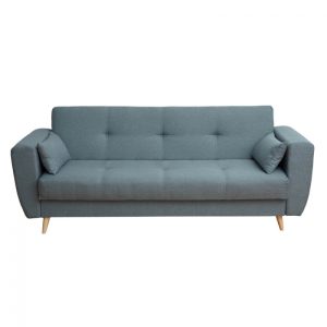 Canapea SIENA extensibila, 3 locuri, cu arcuri si lada depozitare, albastru, 230x87x92 cm