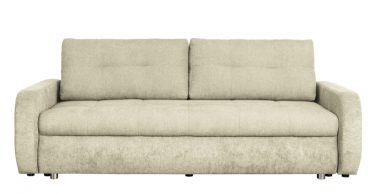 Canapea SIGMA extensibila, 3 locuri, cu arcuri si lada depozitare, bej, 222x105x91 cm