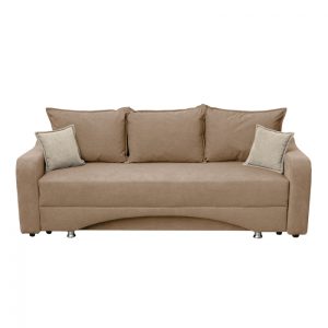 Canapea SUSIE extensibila, 3 locuri, cu arcuri si lada depozitare, galben, 222x105x80 cm