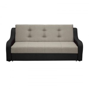 Canapea VALY extensibila, 3 locuri, cu lada depozitare, negru + nisip, 215x90x95 cm