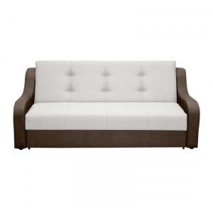 Canapea VALY extensibila, 3 locuri, cu lada depozitare, maro + gri deschis, 215x90x95 cm