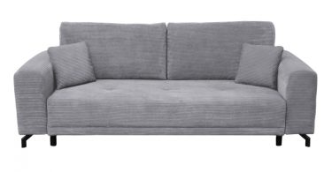 Canapea VEGA extensibila, 3 locuri, cu arcuri si lada depozitare, gri, 240x111x72 cm