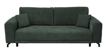 Canapea VEGA extensibila, 3 locuri, cu arcuri si lada depozitare, verde smarald, 240x111x72 cm