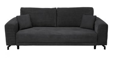 Canapea VEGA extensibila, 3 locuri, cu arcuri si lada depozitare, gri inchis, 240x111x72 cm