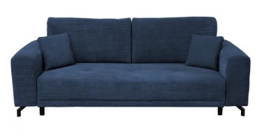 Canapea VEGA extensibila, 3 locuri, cu arcuri si lada depozitare, albastru, 240x111x72 cm