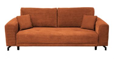 Canapea VEGA extensibila, 3 locuri, cu arcuri si lada depozitare, caramiziu, 240x111x72 cm