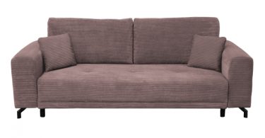 Canapea VEGA extensibila, 3 locuri, cu arcuri si lada depozitare, roz pudra, 240x111x72 cm