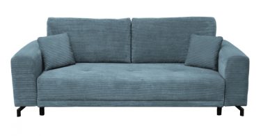 Canapea VEGA extensibila, 3 locuri, cu arcuri si lada depozitare, turcoaz, 240x111x72 cm