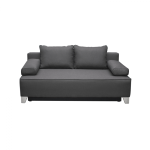 Canapea YASMIN extensibila, 3 locuri, cu arcuri si lada depozitare, gri inchis + gri antracit, 190x97x75 cm