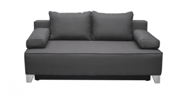 Canapea YASMIN extensibila, 3 locuri, cu arcuri si lada depozitare, gri inchis + gri antracit, 190x97x75 cm