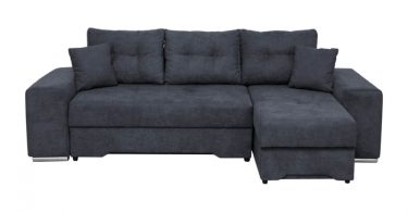 Coltar AMALIA extensibil, cu arcuri si lada depozitare, colt interschimbabil, gri inchis, 272x145x78 cm