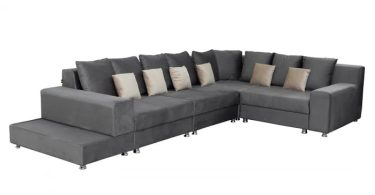 Coltar BIANCA modular, gri + crem, 250x390x80 cm