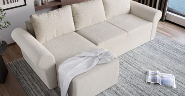 Coltar Extensibil Bonito plusat aspect lana alba