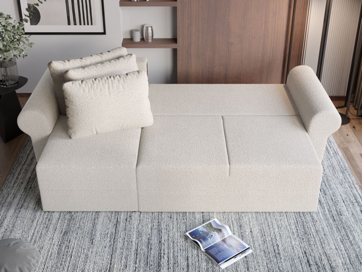 Coltar Extensibil Bonito plusat aspect lana alba - imagine 3