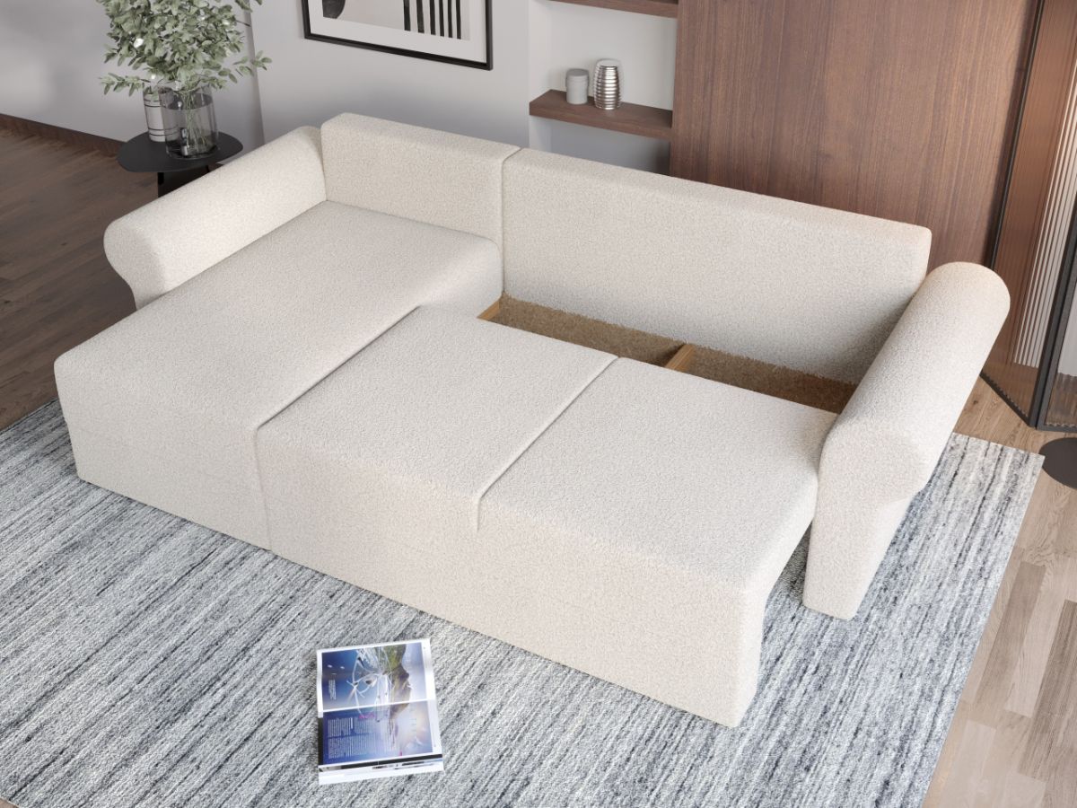 Coltar Extensibil Bonito plusat aspect lana alba - imagine 4