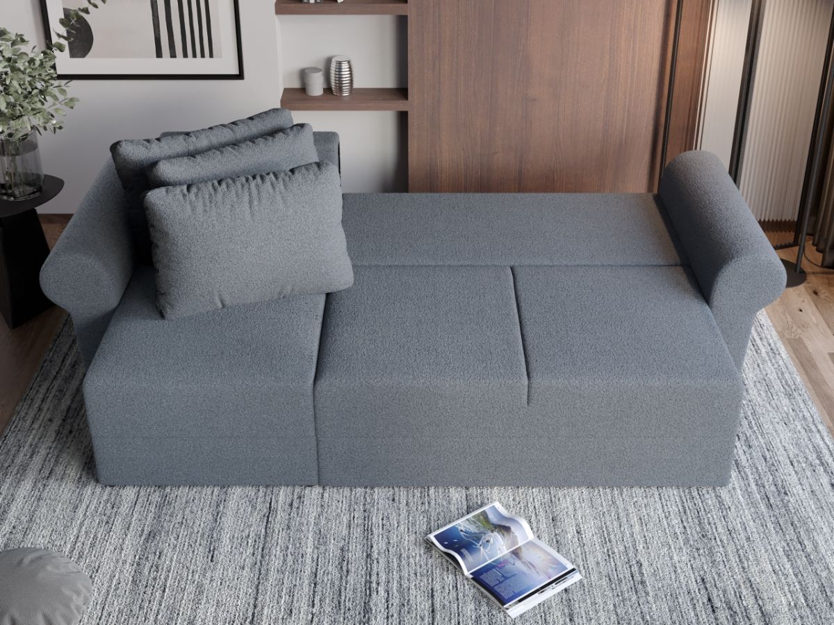 Coltar Extensibil Bonito plusat aspect lana gri - imagine 3