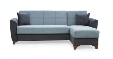 Coltar DUBLIN extensibil, cu lada depozitare, colt interschimbabil, gri, 236x146x80 cm