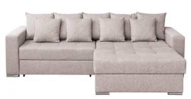 Coltar FELIX extensibil, cu arcuri si lada depozitare, colt interschimbabil, bej, 266x165x90 cm