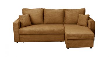 Coltar NICOLE LUX, cu lada depozitare, colt interschimbabil, mustar, 225x145x82 cm