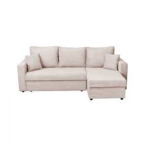 Coltar NICOLE LUX, cu lada depozitare, colt interschimbabil, bej, 225x145x82 cm