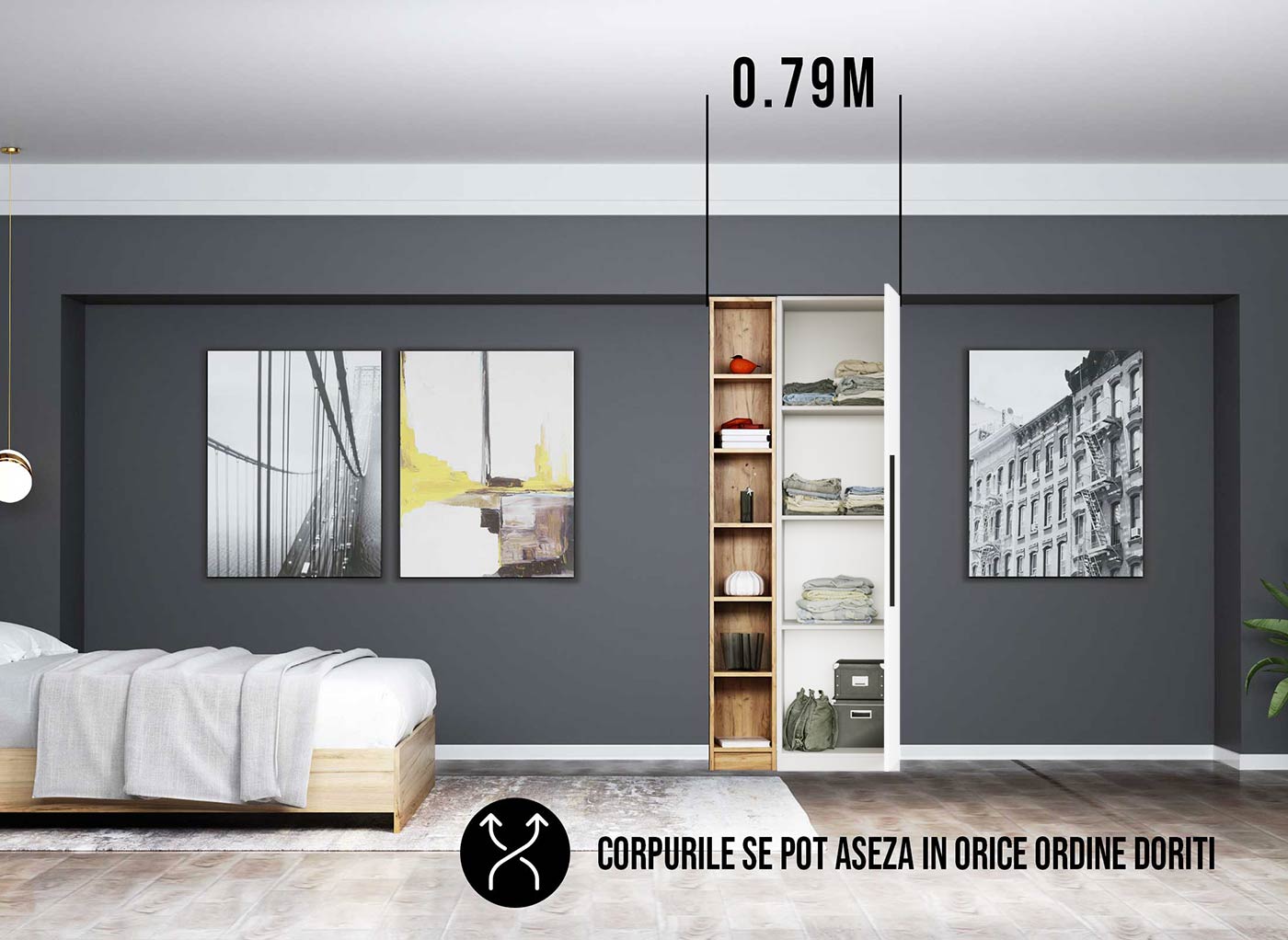 Dressing 0.79m / Dulap Dormitor Timea - imagine 2