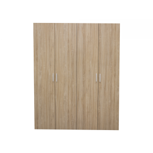 Dulap ALMA L, 4 usi, 6 rafturi, bara de haine, sonoma, 160x52x203 cm
