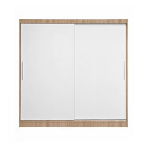 Dulap CORFU 01, usi glisante, corp sonoma + usi alb, 200x60x200 cm