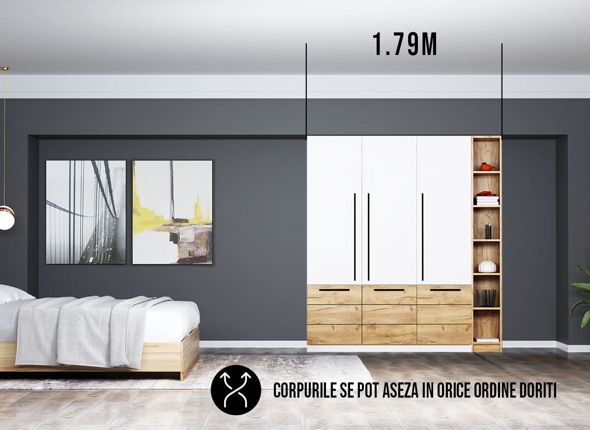 Dressing 1.79m / Dulap Dormitor Timea - imagine 2