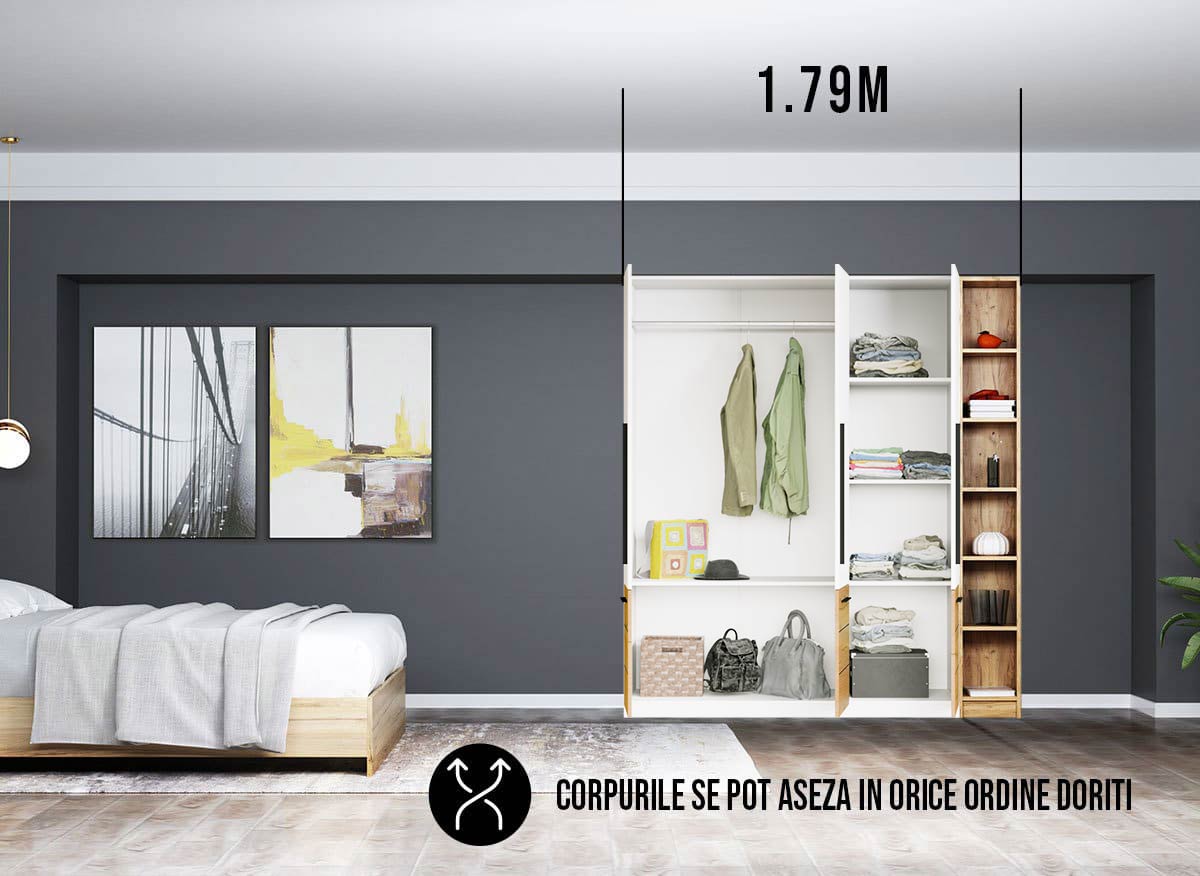 Dressing 1.79m / Dulap Dormitor Timea - imagine 3