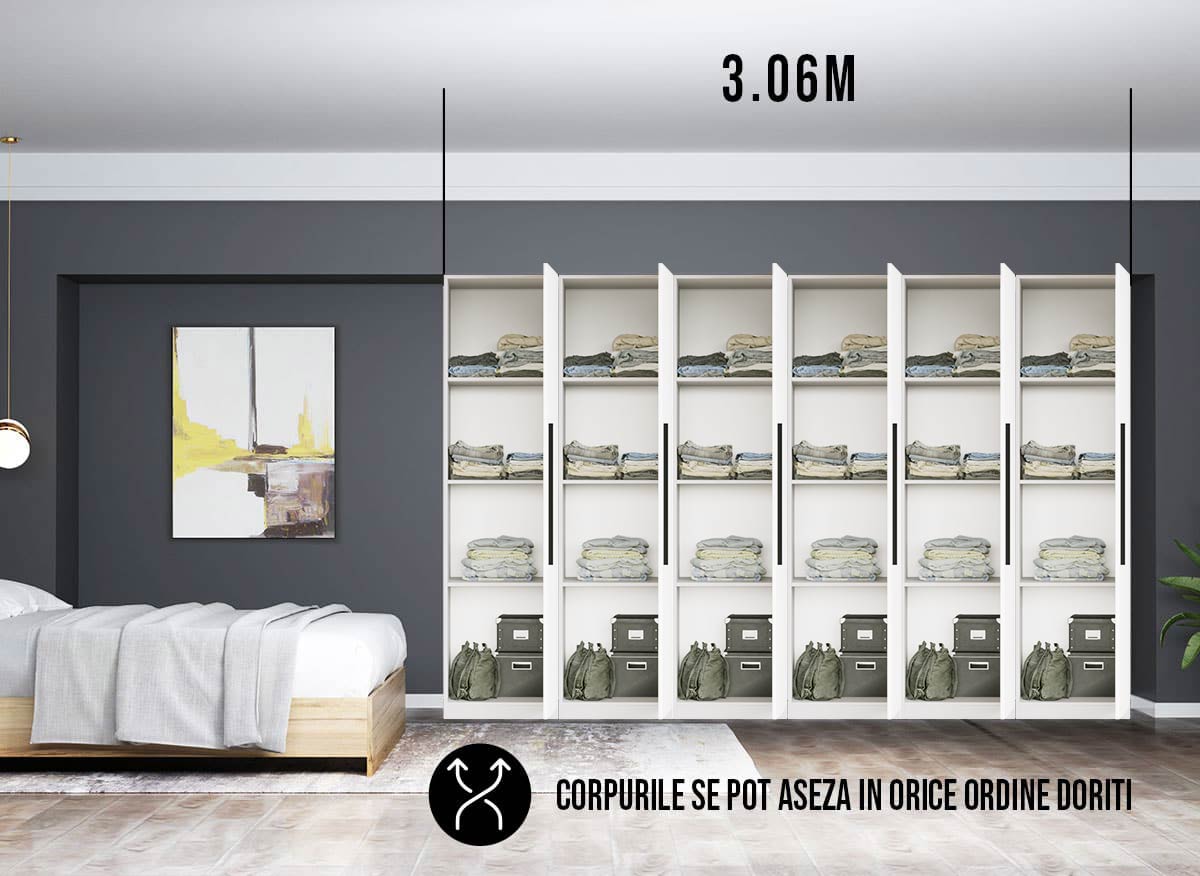 Dressing 3.06m / Dulap Dormitor Timea - imagine 3