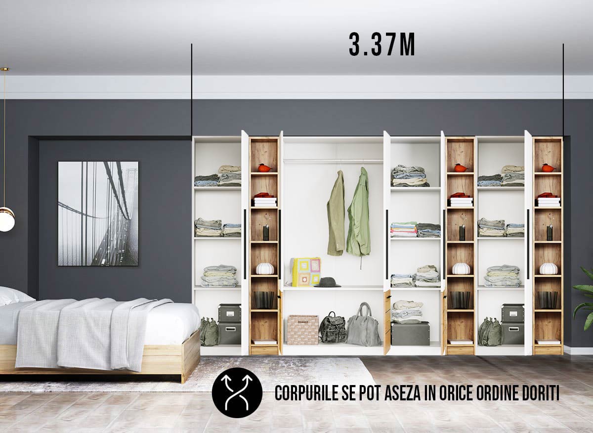 Dressing 3.37m / Dulap Dormitor Timea - imagine 3