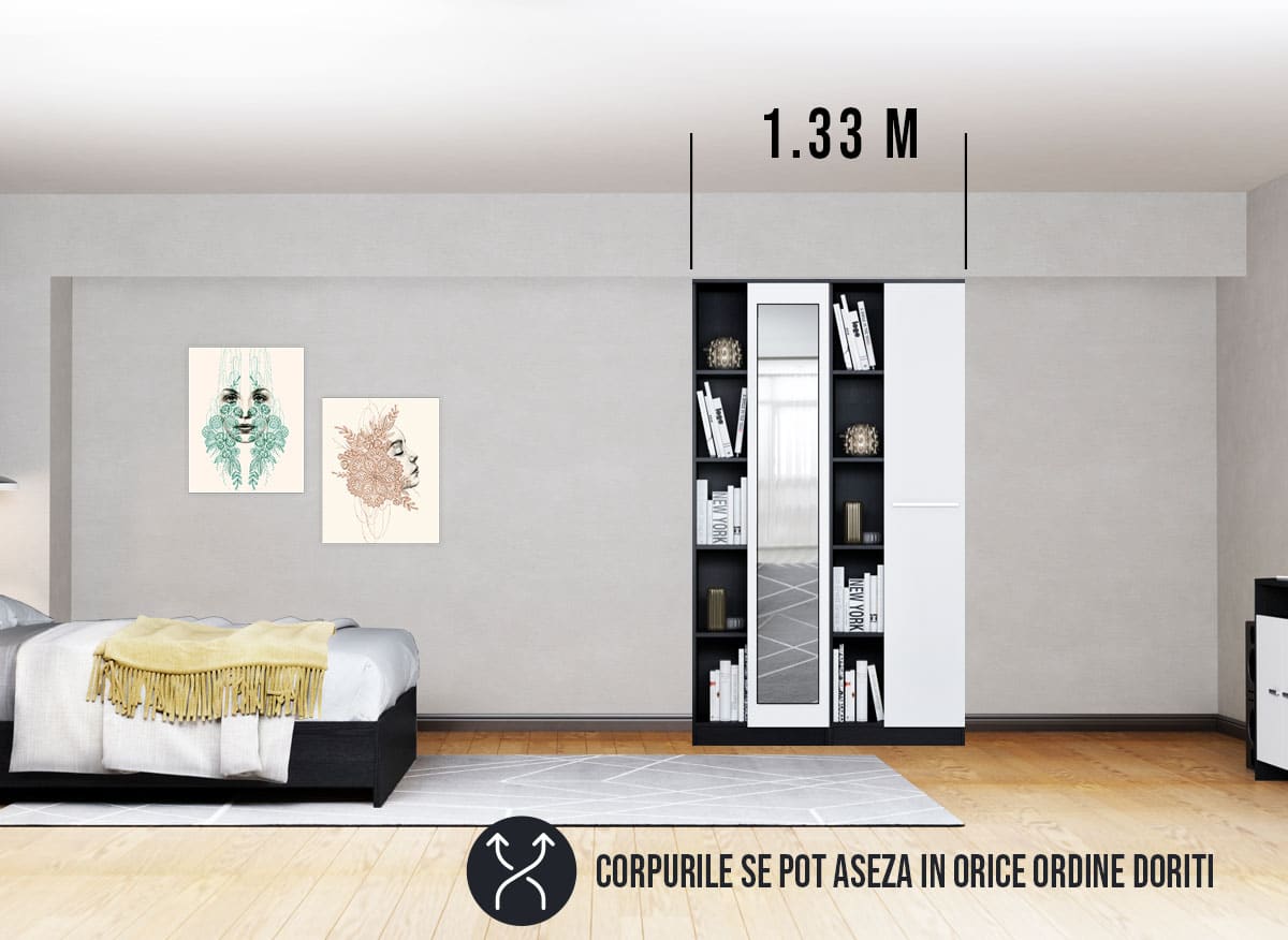 Dressing 1.33m / Dulap Dormitor Mario - imagine 2