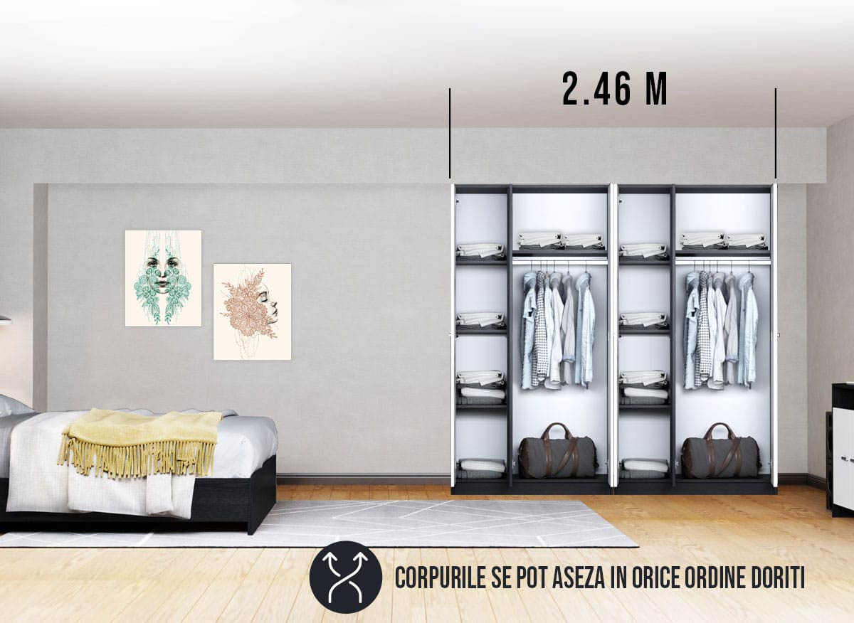 Dressing 2.46m / Dulap Dormitor Mario - imagine 3