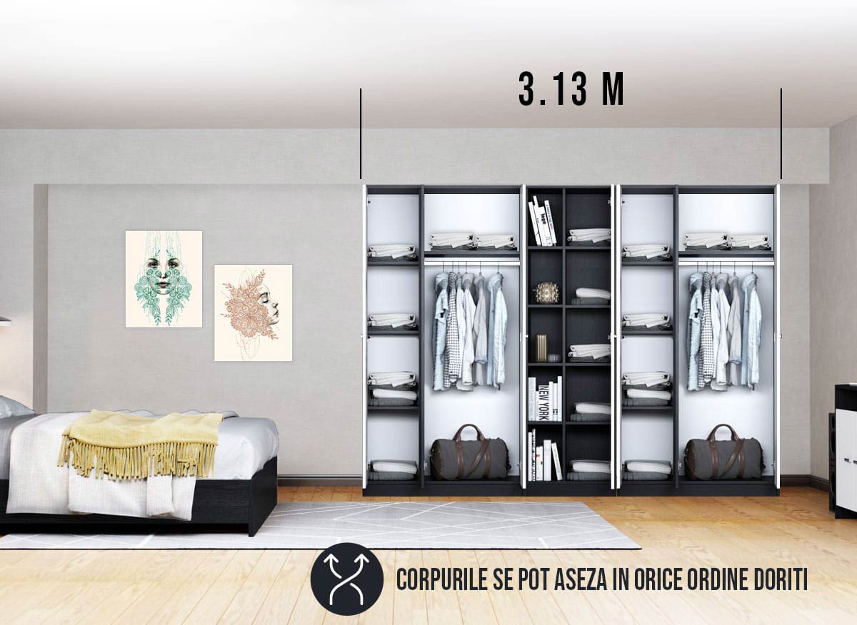 Dressing 3.13m / Dulap Dormitor Mario - imagine 3