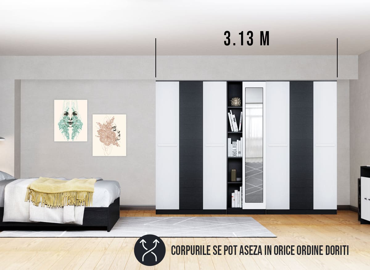 Dressing 3.13m / Dulap Dormitor Mario - imagine 2