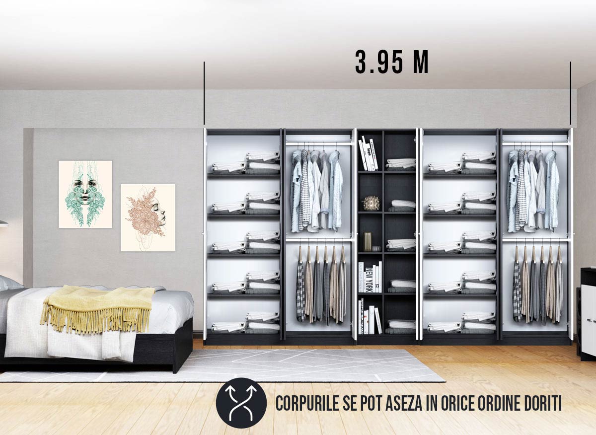 Dressing 3.95m / Dulap Dormitor Mario - imagine 2