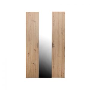 Dulap ECONO, oglinzi, 3 usi, 4 rafturi, bara de haine, artisan, 120x50x206 cm
