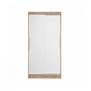 Dulap KOSS 01, usi glisante, corp sonoma + usi alb, 100x60x200 cm