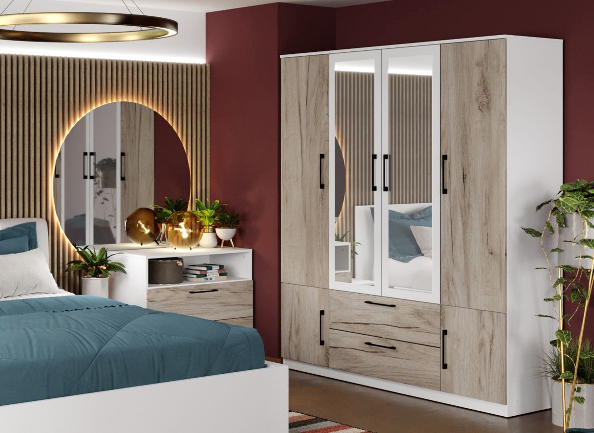 Dulap Relax Alb / Stejar k02 - C165/03 cu oglinda - imagine 2